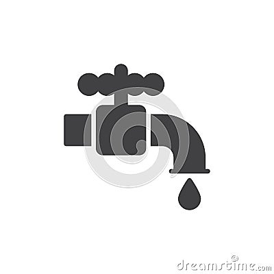 Plumbing water tap icon vector, filled flat sign, solid pictogram isolated on white. Vector Illustration
