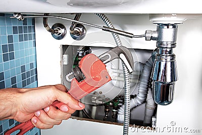 Plumbing work and sanitary engineering Stock Photo