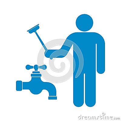 Plumbing work symbol icon Vector Illustration