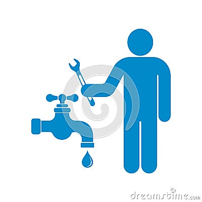 Plumbing work symbol icon Vector Illustration