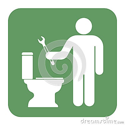 Plumbing work symbol icon Vector Illustration