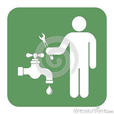 Plumbing work symbol icon Vector Illustration