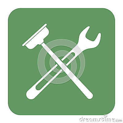 Plumbing work symbol icon Vector Illustration