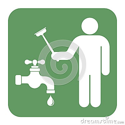 Plumbing work symbol icon Vector Illustration