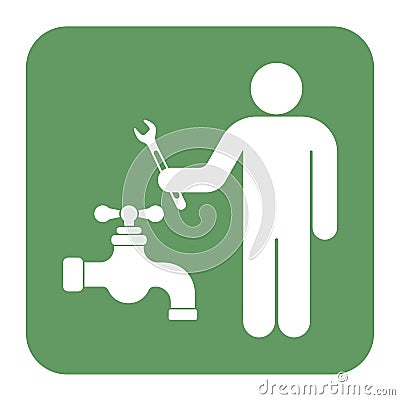 Plumbing work symbol icon Vector Illustration