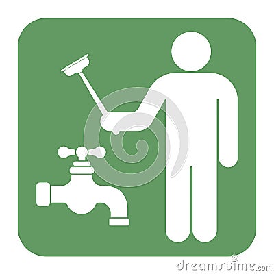 Plumbing work symbol icon Vector Illustration