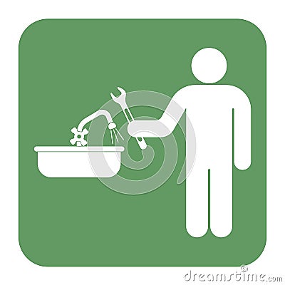 Plumbing work symbol icon Vector Illustration