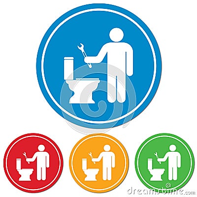 Plumbing work symbol icon Vector Illustration