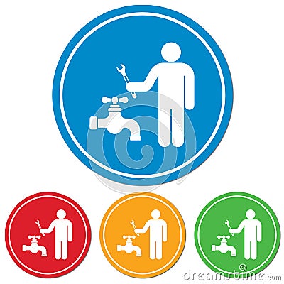 Plumbing work symbol icon Vector Illustration