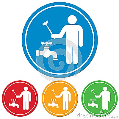 Plumbing work symbol icon Vector Illustration