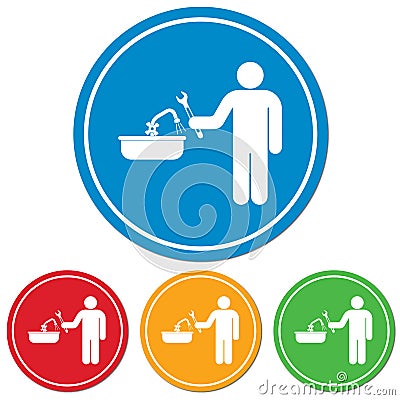 Plumbing work symbol icon Vector Illustration