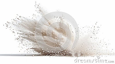 plume of dust explodes outward in a swirling motion, creating a dynamic and captivating visual Stock Photo