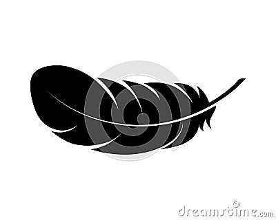 Feather of bird graphic black icon. Cartoon Illustration