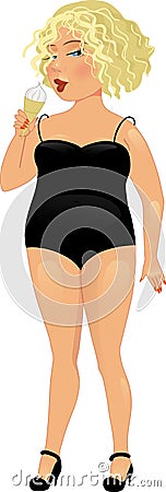 Plump woman Vector Illustration