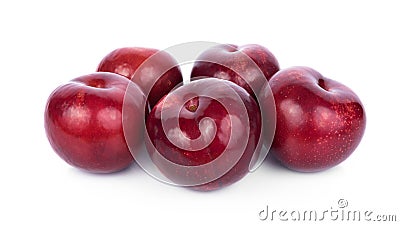 Plums isolated on white background Stock Photo