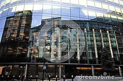 Plumtree Court is Goldman Sachs`s London headquarters office building at 70 Farringdon Street and 25 Shoe Lane in London Editorial Stock Photo