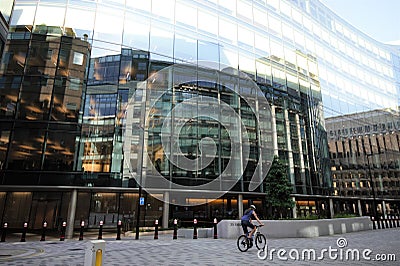 Plumtree Court is Goldman Sachs`s London headquarters office building at 70 Farringdon Street and 25 Shoe Lane in London Editorial Stock Photo