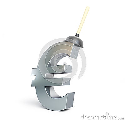 Plunger euro sign Stock Photo