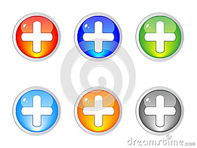 Plus buttons Vector Illustration