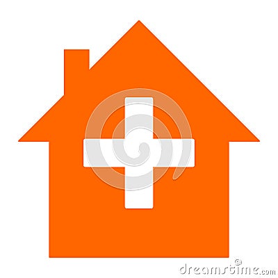 Plus and home Vector Illustration