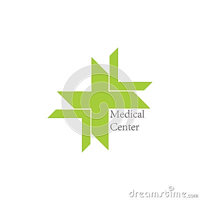 Plus medical arrow center geometric design vector Vector Illustration