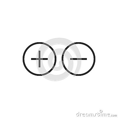 Plus minus and active passive web buttons, add or delete remove icons. Stock Vector illustration isolated on white background Cartoon Illustration