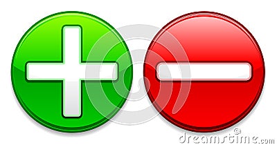 Plus and Minus Buttons / EPS Vector Illustration