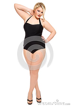 Plus-size pin-up Stock Photo