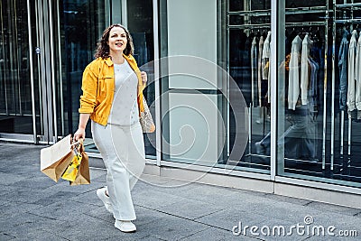 Plus size Wellbeing, Ways to Practice Body Positivity. focus on self-love and acceptance. Happy confident curvy young Stock Photo