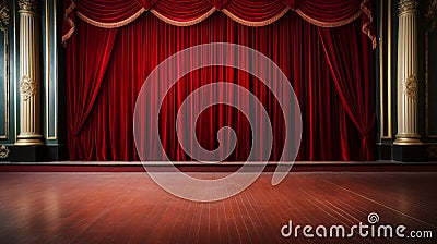 Plush Auditorium Stage Stock Photo