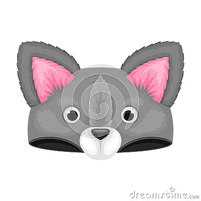 Plush Hat with Cute Animal Muzzle Vector Illustration Vector Illustration