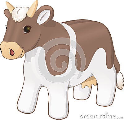 Plush toy cow Vector Illustration