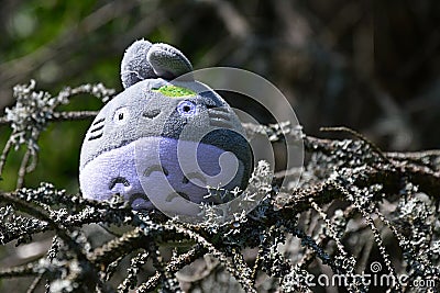 Plush toy creature Totoro from cult Japanese anime movie My Neighbor Totoron Editorial Stock Photo