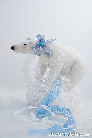 Plush white bear Stock Photo