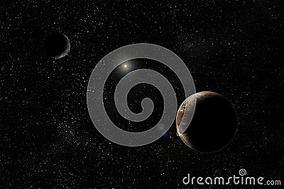 Pluto and Charon Stock Photo