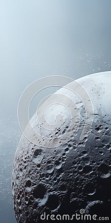 Hyper-realistic Sci-fi Moon Surface With Liquid Snow Dripping Off Stock Photo