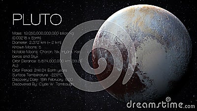 Pluto - High resolution Infographic presents one Stock Photo