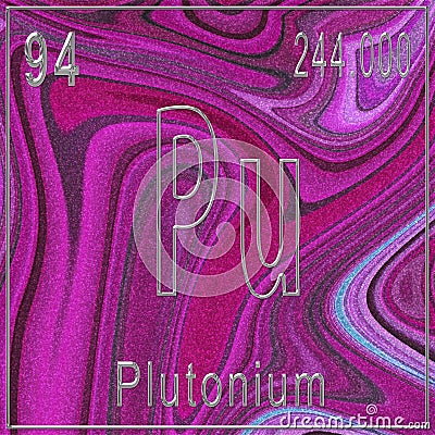 Plutonium chemical element, Sign with atomic number and atomic weight Stock Photo
