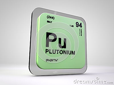 Plutonium - Pu - chemical element periodic table Stock Photo