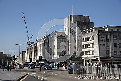 Plymouth city centre buildings. Devon UK Editorial Stock Photo