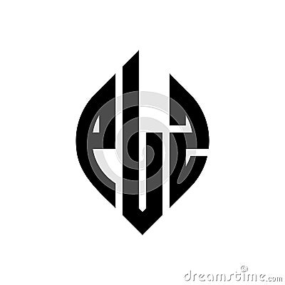 PLZ circle letter logo design with circle and ellipse shape. PLZ ellipse letters with typographic style. The three initials form a Vector Illustration