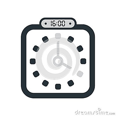 The 16:00, 4pm icon isolated on white background, clock and watch, timer, countdown symbol, stopwatch, digital timer vector icon Vector Illustration