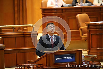 PM Sorin Grindeanu no-confidence vote Editorial Stock Photo