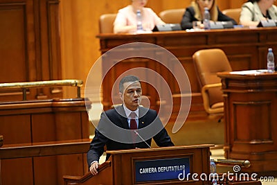 PM Sorin Grindeanu no-confidence vote Editorial Stock Photo