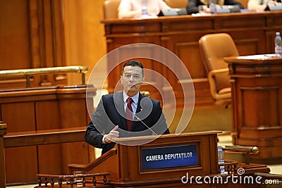 PM Sorin Grindeanu no-confidence vote Editorial Stock Photo