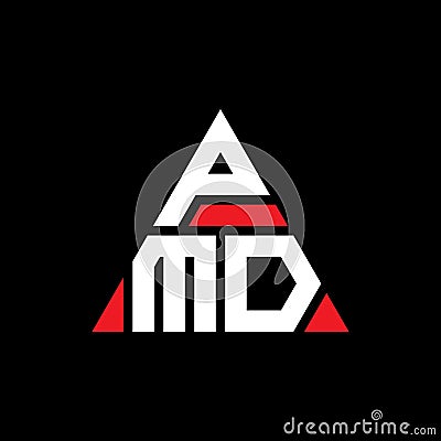 PMD triangle letter logo design with triangle shape. PMD triangle logo design monogram. PMD triangle vector logo template with red Vector Illustration
