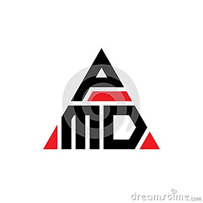 PMD triangle letter logo design with triangle shape. PMD triangle logo design monogram. PMD triangle vector logo template with red Vector Illustration