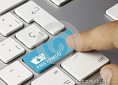 PMS and PMDD - Inscription on Blue Keyboard Key Stock Photo