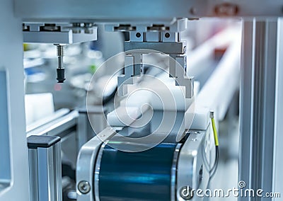 Robotic pneumatic input to robot handle grip handle Stock Photo