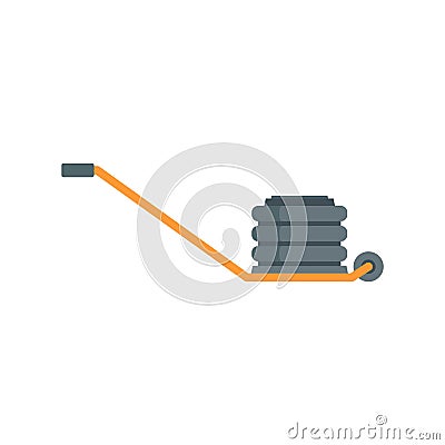 Pneumatic jack-screw icon flat isolated vector Cartoon Illustration